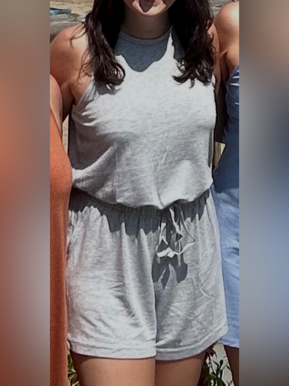 Gray Sleeveless Romper